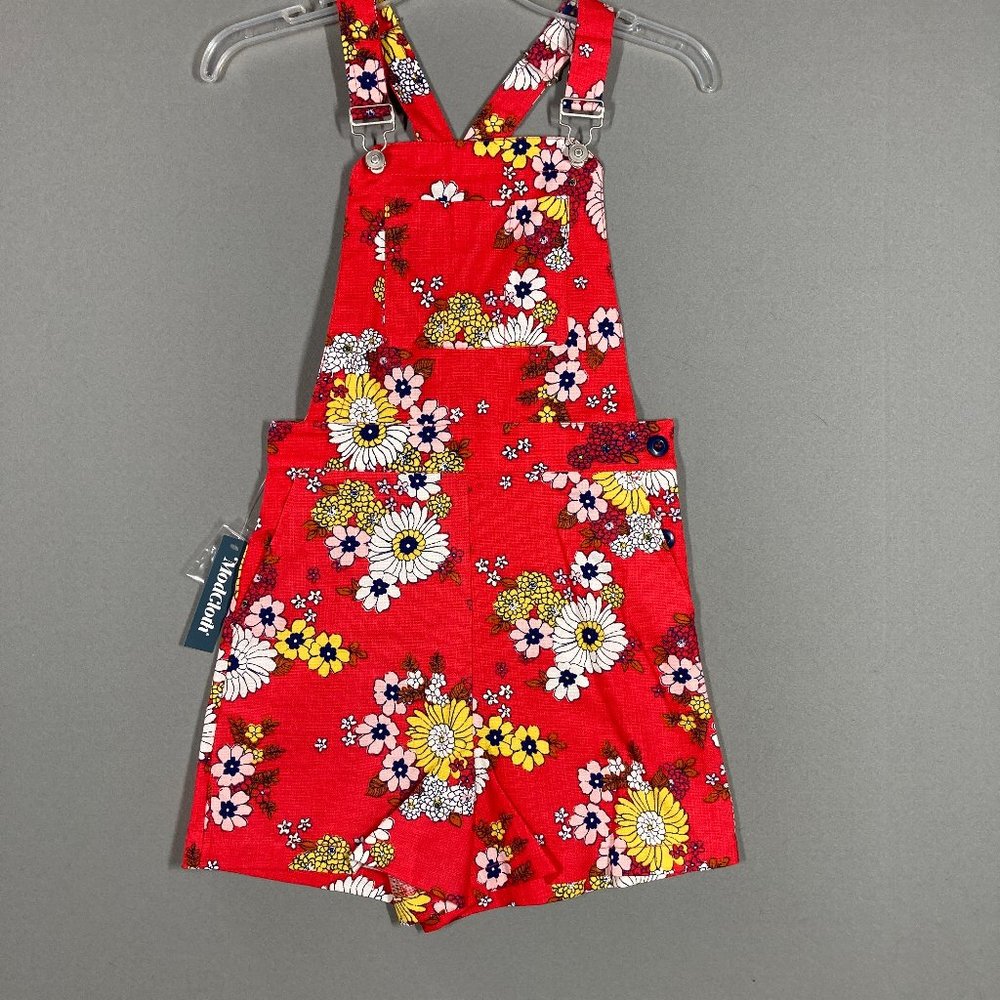 ModCloth Dazed Summer Days Cotton Shortalls NWT Size 0 Floral Bib Overalls NEW
